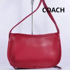 美品 オールドコーチ USA グラブタンレザー ショルダー レッド