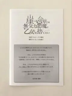 崖っぷち令嬢は無気力悪魔で乙女を捨てたい 特典 小冊子 SS 越えざるは紅い花