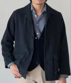 BEAMS HEART ダブルフェイス ブルゾン ネイビー 厚手