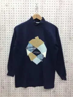レトロ 古着courreges パッチワーク木ノ実 ロゴ刺繍 スウェットトップス