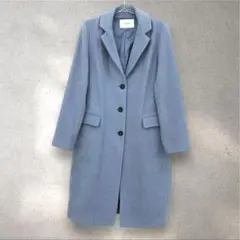 オペークドットクリップ ウール混 チェスターコート 【L】 パープル アウター