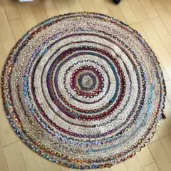 ブレイド ラグ サークル マルチカラー ジュート インテリア
