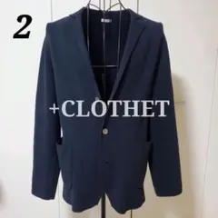 クロスクローゼット　ニットジャケット　紺　size:2 +CLOTHET　干場
