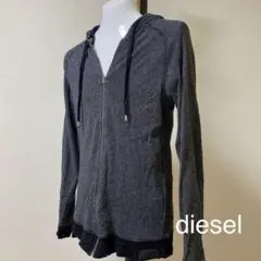 ディーゼル DIESEL ジップアップパーカー XS メッシュ BLACK