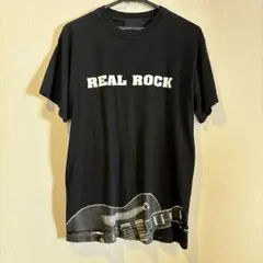 アコースティック REAL ROCK ギタープリント Tシャツ