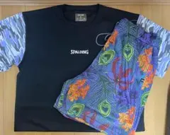 SPALDING オーバラップド カモ スリーブM メッシュショーツ トロピクス