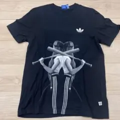 【A6】adidas アディダス ブラック Tシャツ メンズ Lサイズ 黒