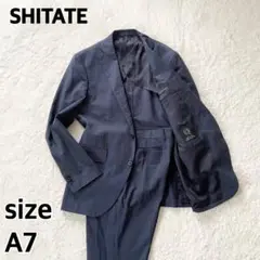 美品✨SHITATE セットアップ　ストライプ　背抜き　ネイビー　XL M