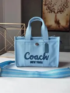新品未使用★COACHコーチ 2way トートバッグ キャンバスブルー