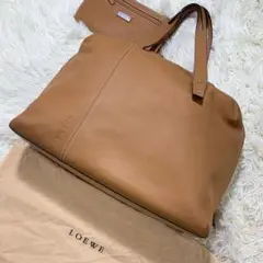 美品✨LOEWE ロエベ ロゴ型押し ハンドバッグ ボストンバッグ A4収納可