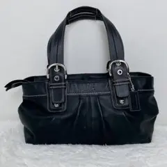 美品　コーチ　ハンドバッグ　グレー　ギャザー　F13732　ワンショルダー　T2 美品 コーチ ハンドバッグ グレー ギャザー F13732 ワン