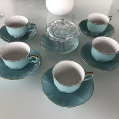 水色のティーカップセット（5個）