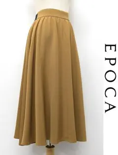 K435/美品 EPOCA ロングフレアスカート ウエストゴム ストレッチ 40