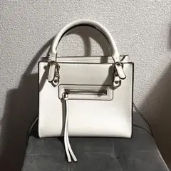 RANDA サイドジップミニトートバッグ　ホワイト