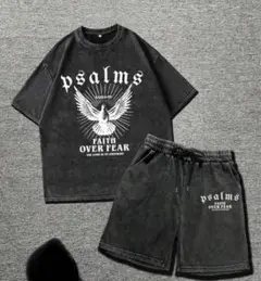 レトロ加工 ダメージレタープリント 半袖セット