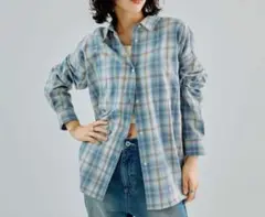レプシィム　オンブレチェックシャツ　ブルー