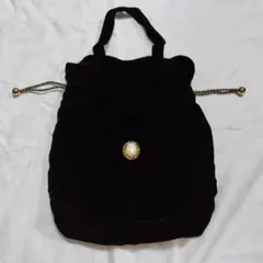 黒いベルベット巾着袋