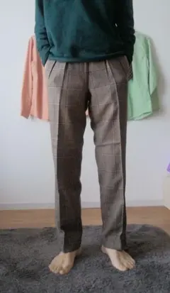日本製エーボンハウス チェックパンツ ブラウン ヴィンテージ soerte 古着
