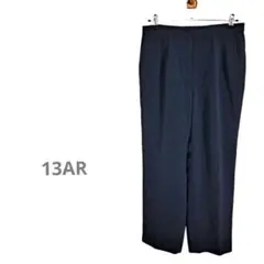 【企画ウイング21】夏用 軽量スラックス ストライプ 15AR 黒 日本製 XL