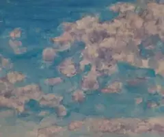 水彩画　空　A4画用紙