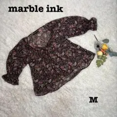 美品❤️marble ink/レディースカットソー/黒/花柄/M/日本製