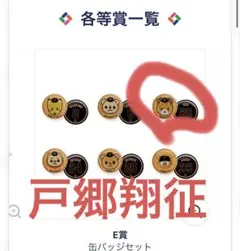 エニマイくじ 読売ジャイアンツ 缶バッジセット 戸郷翔征