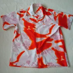 70s アロハシャツ　開襟　ハワイ製　美品　花柄　usa