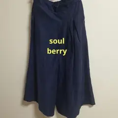 soul berry ダークネイビー ガウチョワイドパンツ　L