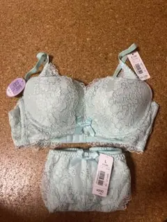 aimerfeelミントグリーン レースブラジャーショーツセット C70 L