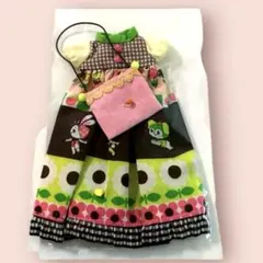 ブライス　リカちゃん アウトフィット　着せ替え服 ドット柄ドレス