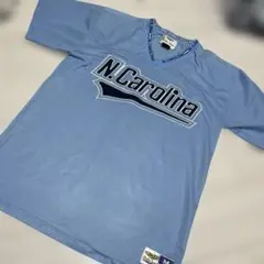 Used ノースカロライナメッシュTシャツゲームシャツライトブルーM