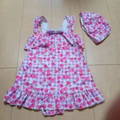 フリル付きピンク水着 110サイズ