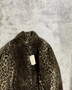 Vintage BORGOFORTE ヒョウ柄 フェイク ファー ジャケット
