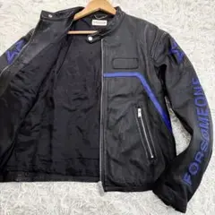 美品　フォーサムワン　シングルライダース　ラムレザー　登坂広臣　黒×青　L 美品 フォーサムワン シングルライダース ラムレザー 登坂広臣