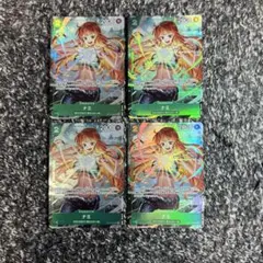 ワンピースカード【希少‼️】ナミ 緑紫リム強化パーツ UCパラレル4枚セット❗️