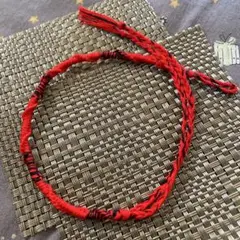 足首用ミサンガ（アンクレット）赤黒線