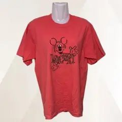 フルーツオブザルーム　Tシャツ　ピンク　メンズ　ミッキー　ディズニー　刺繍　M