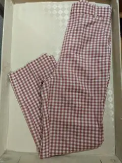 茶系チェック柄パンツ