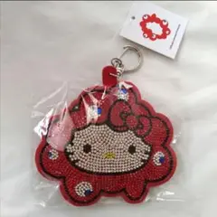 ★ ミャクミャク　ハローキティ　キラキラレザーキーホルダー大阪関西万博サンリオ