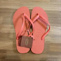 【新品タグ付】havaianas Slim 35-36 23cm ピンクオレンジ