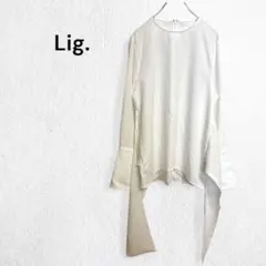 リグ 長袖ブラウス シャツ ビッグリボン とろみ素材 きれいめ 上品 フォーマル