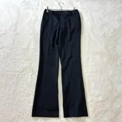 ☆【ユニクロ】W58 黒 スラックス オフィス カジュアル つや感あり