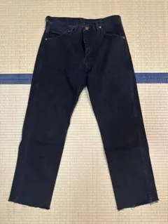 ラングラー 13MWZWKブラックデニム W33切りっぱなし 股下約75cm