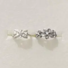 SV925 ハワイアンジュエリー プルメリア リボン シルバーリング　　ハート