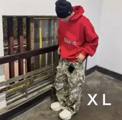 【XLサイズ】男女兼用 ワイルドな存在感！ リアルツリー 迷彩柄 カーゴパンツ