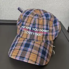 Lovetoxicチェック柄キャップ freeサイズ