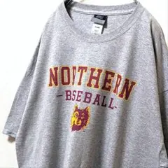 MVスポーツ ノーザンベースボール ロゴ Tシャツ グレー灰色 2XL 古着