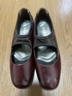 tabiage バーガンディ オープントゥ シューズ