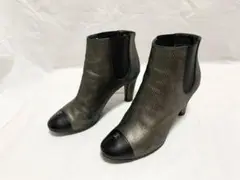 希少美品 シャネル サイドゴア ショートブーツ 38.1/2 25~25.5cm