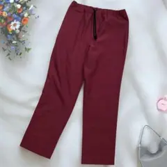 《モンブラン》 白衣 制服 バーガンディ ウエストゴム メッシュ生地 快適
